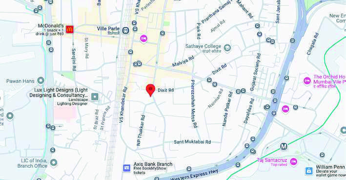 Shraddhanand Road location map – Alliance 22 House Vile Parle East