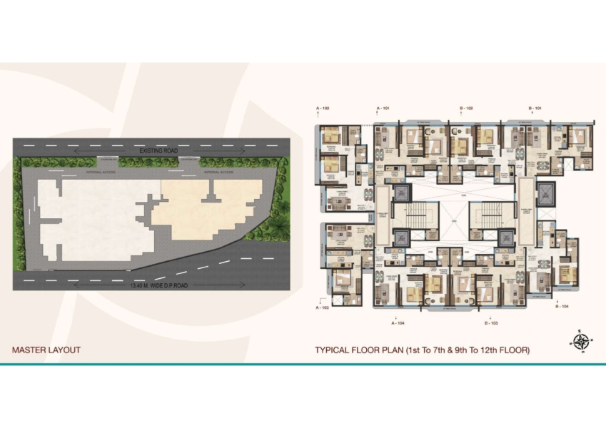Sankirt Jasmine 2 BHK Jodi flat floor plan - 0.74 acres land