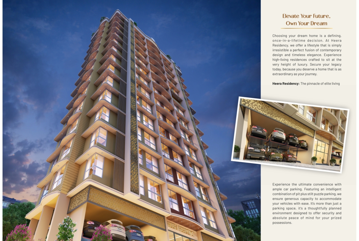 Heera residency elevation 2 3 bhk Andheri East nagardas road location night view